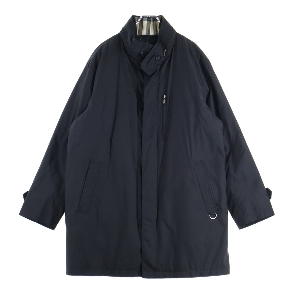 BURBERRY LONDON(バーバリーロンドン) ノバチェック柄ライナー付き ジップアップ ロングコート ブラック BBN24-718-09
