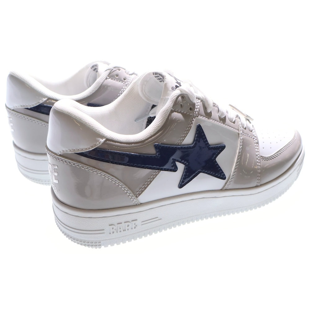 A BATHING APE(アベイシングエイプ) BAPE STA LOW ベイプスター エナメル ローカットスニーカー グレー/ネイビー US8.5/26.5cm 1H30191002
