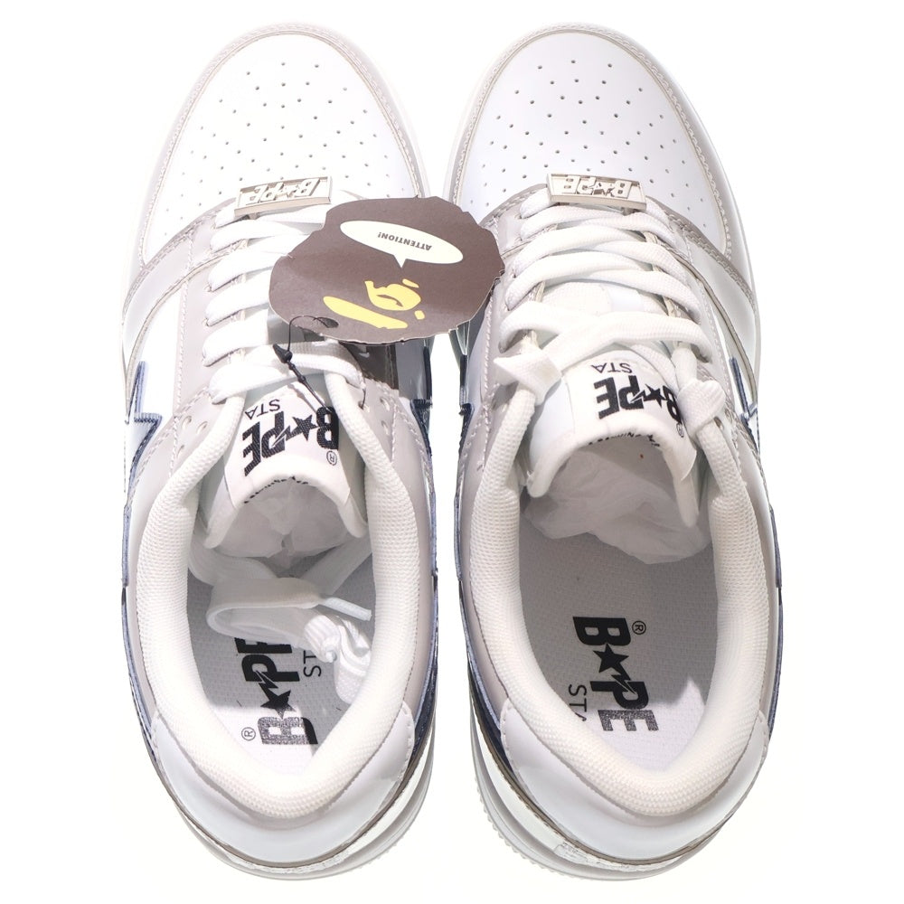 A BATHING APE(アベイシングエイプ) BAPE STA LOW ベイプスター エナメル ローカットスニーカー グレー/ネイビー US8.5/26.5cm 1H30191002