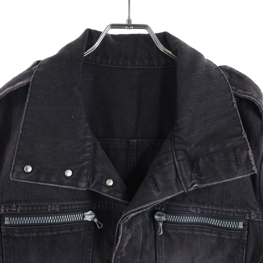 ATTACHMENT(アタッチメント) フロントポケット付 デニムジャケット ブラック