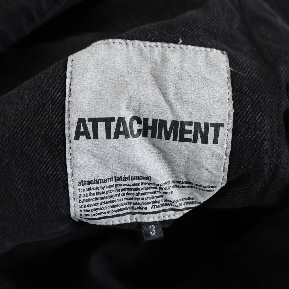 ATTACHMENT(アタッチメント) フロントポケット付 デニムジャケット ブラック