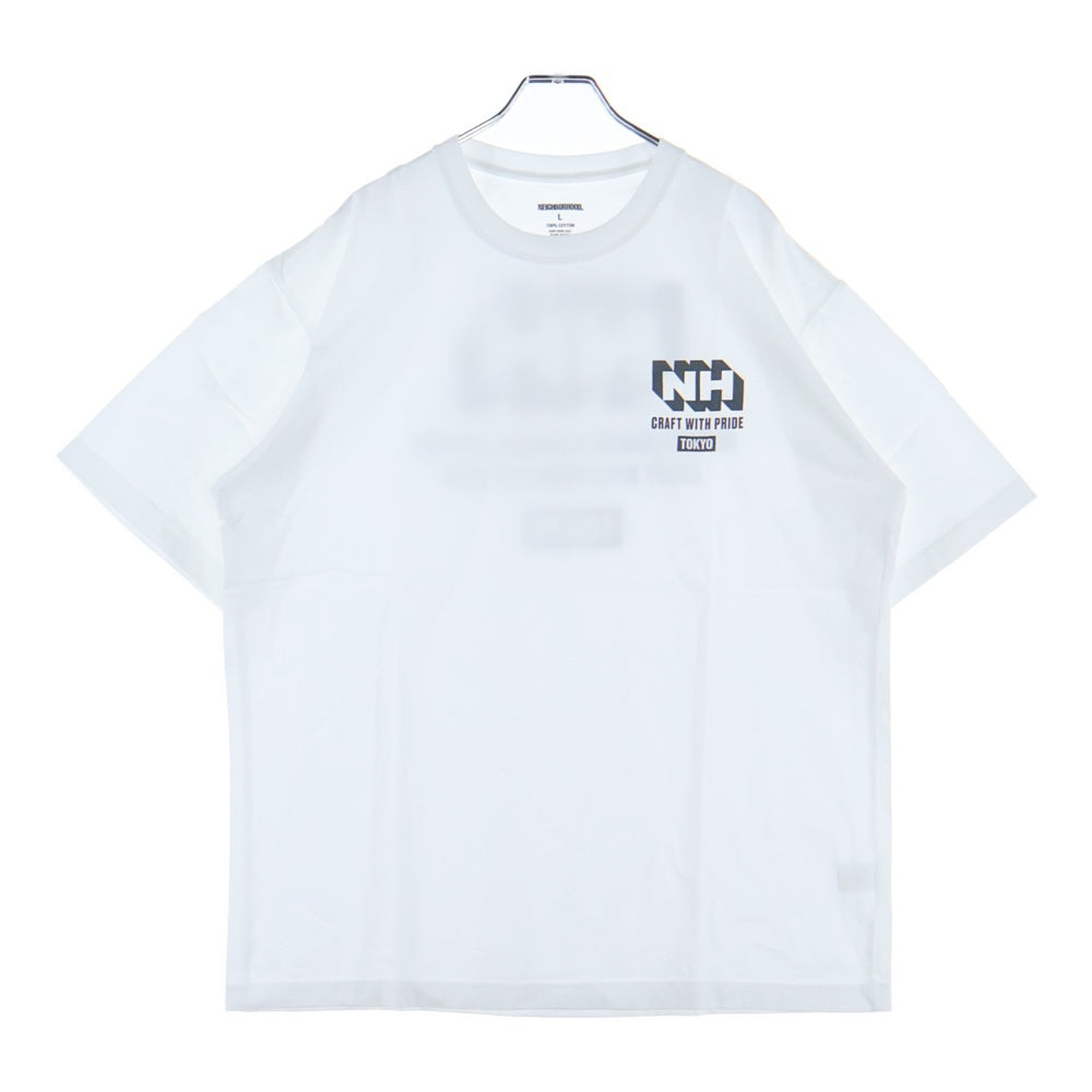NEIGHBORHOOD(ネイバーフッド) 24SS NH . TEE SS-18 ロゴプリント クルーネック 半袖Tシャツ カットソー ホワイト 241PCNH-ST18