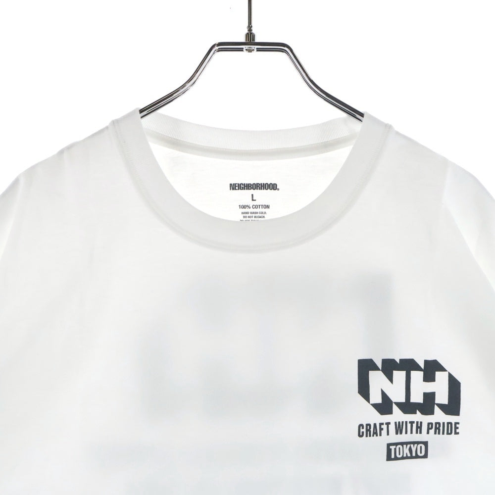 NEIGHBORHOOD(ネイバーフッド) 24SS NH . TEE SS-18 ロゴプリント クルーネック 半袖Tシャツ カットソー ホワイト 241PCNH-ST18
