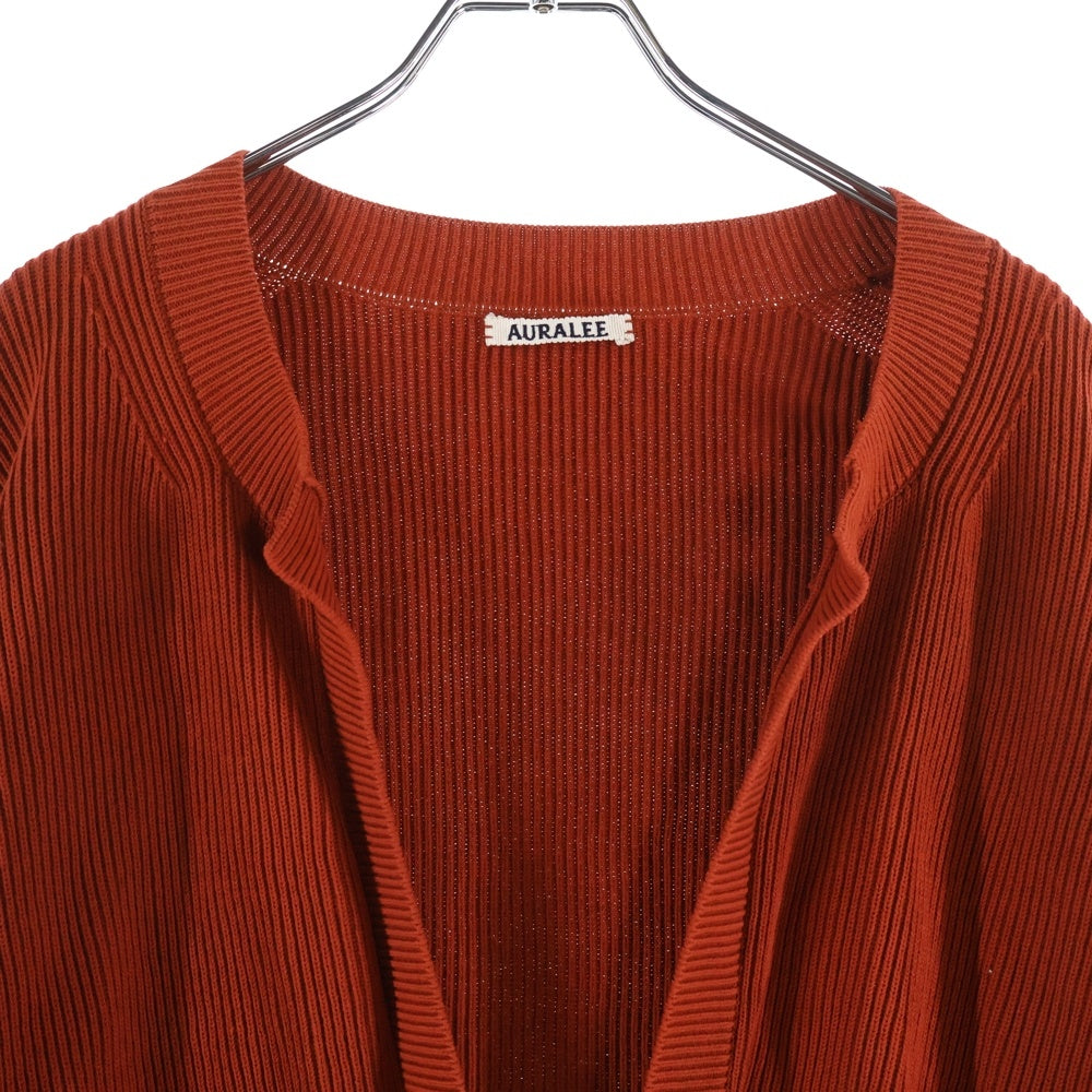 AURALEE(オーラリー) SUPER HARD TWIST RIB KNIT CARDIGAN ツイストリブ 長袖カーディガン オレンジ A8SC01TR