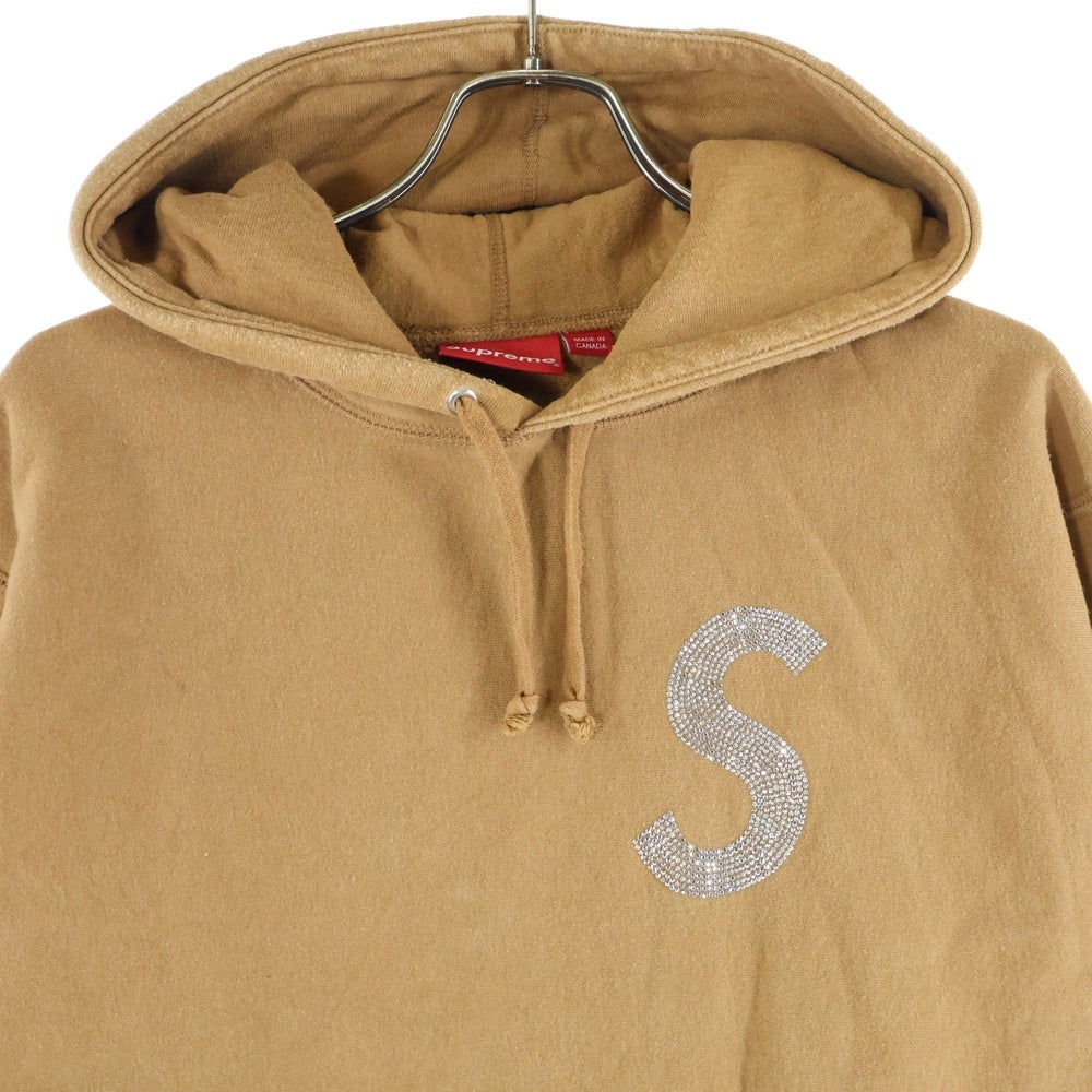 SUPREME(シュプリーム) 21SS ×Swarovski S Logo Hooded Sweatshirt スワロフスキー Sロゴ スウェット プルオーバーパーカー ブラウン