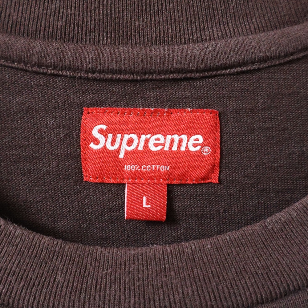 SUPREME(シュプリーム) 22SS S/S Pocket Tee ポケット刺繍 クルーネック 半袖Tシャツ カットソー ブラウン