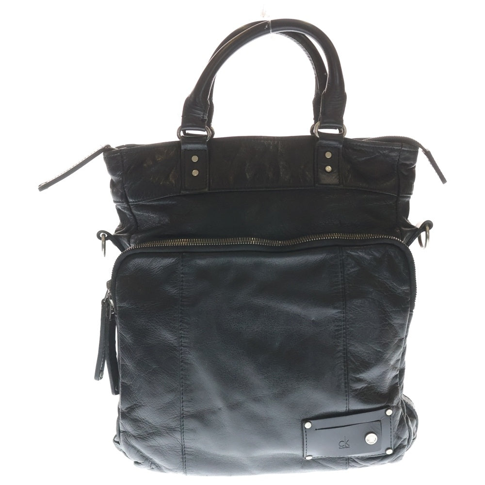 Calvin Klein(カルバンクライン) 2WAY レザーハンド ショルダーバッグ ブラック レディース