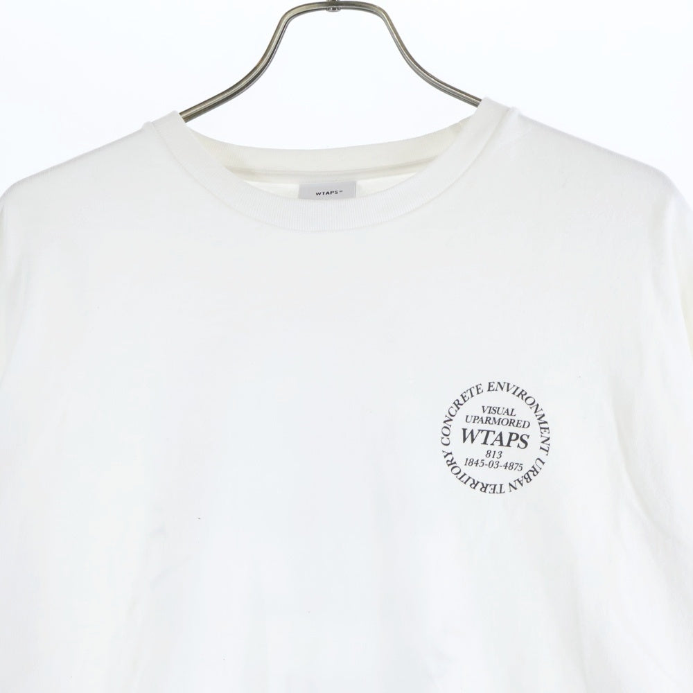 WTAPS(ダブルタップス) サークルロゴプリント クルーネック 長袖Tシャツ カットソー ホワイト