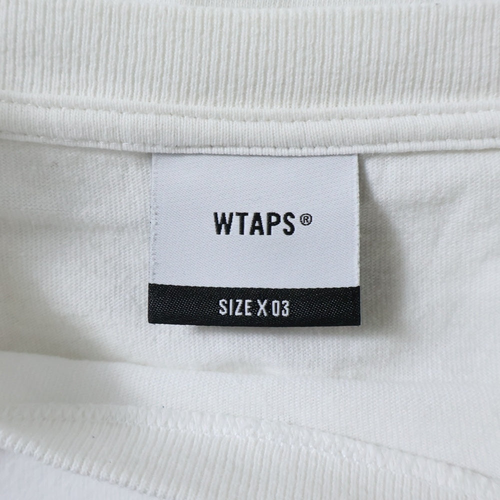 WTAPS(ダブルタップス) サークルロゴプリント クルーネック 長袖Tシャツ カットソー ホワイト