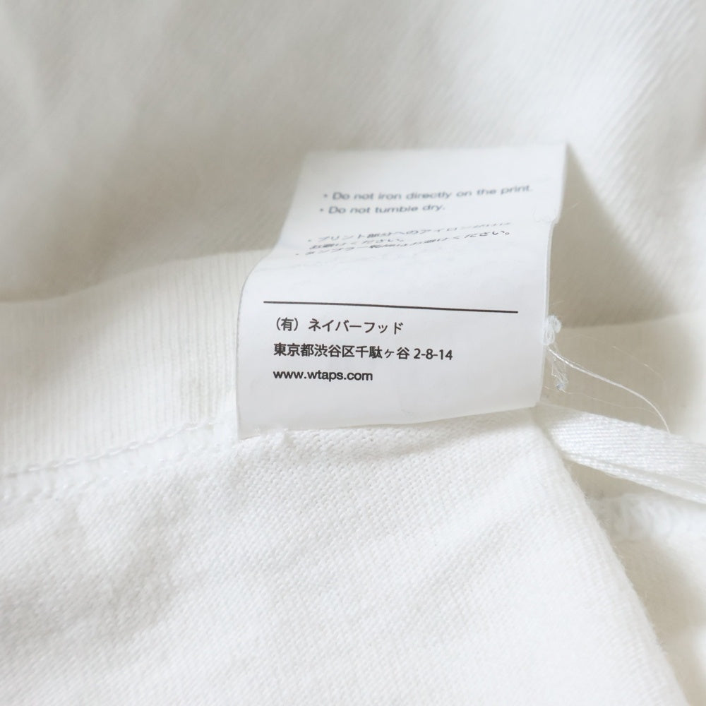 WTAPS(ダブルタップス) サークルロゴプリント クルーネック 長袖Tシャツ カットソー ホワイト
