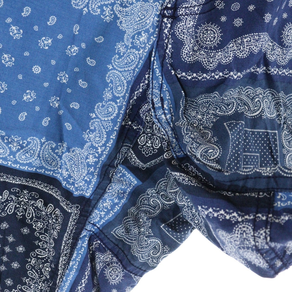 GRAMICCI(グラミチ) バンダナ柄 ジップフライ コットン ハーフパンツ ネイビー/ブルー GMP-21S020