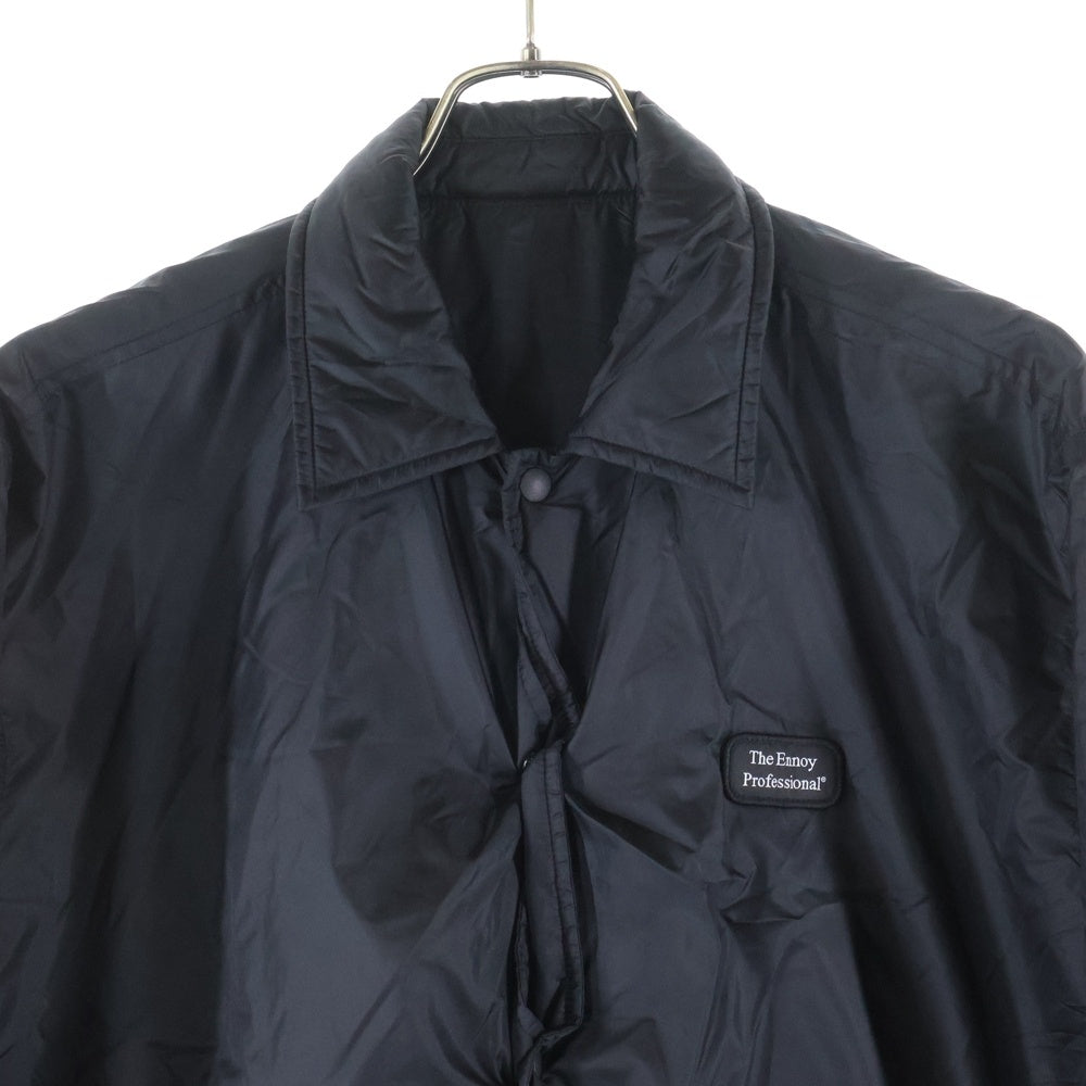 The Ennoy Professional(エンノイプロフェッショナル) 21AW フロントロゴ ナイロン コーチジャケット ブラック AW21BRENJK02LV