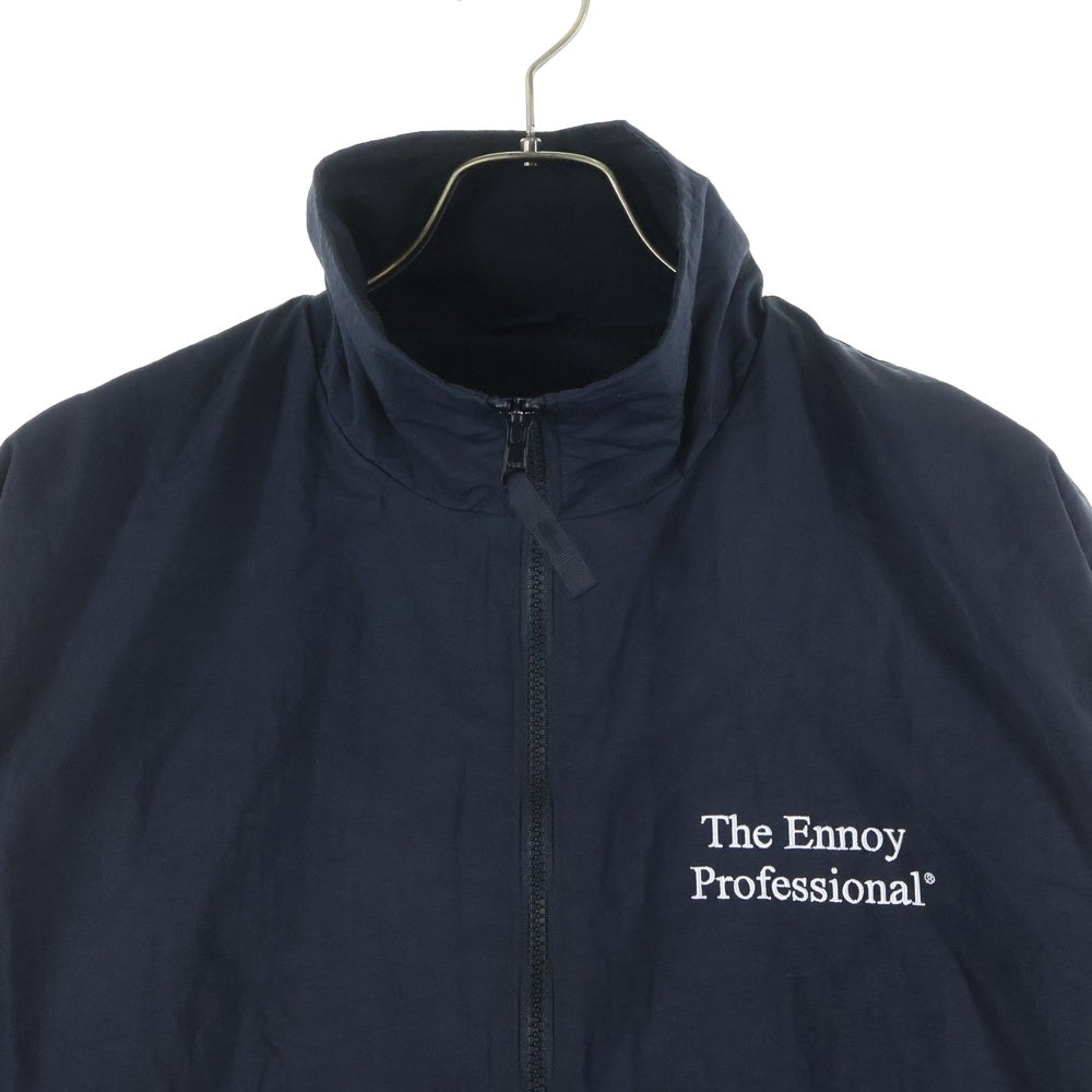 The Ennoy Professional(エンノイプロフェッショナル) 23AW NYLON TRUCK SUIT JACKET ロゴ刺繍 ジップアップ トラックスーツ ブラック AW23BRENJK02LP