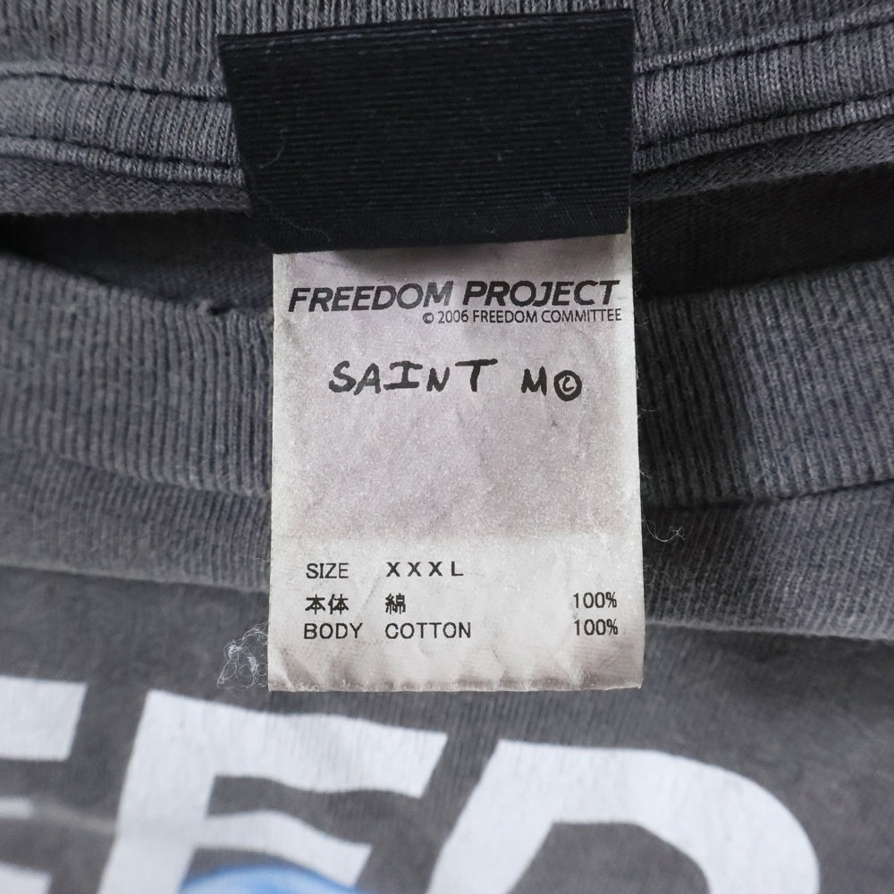 SAINT MICHAEL(セントマイケル) FD-SS TEE FREEDOM フロントプリント 半袖Tシャツ カットソー ブラック