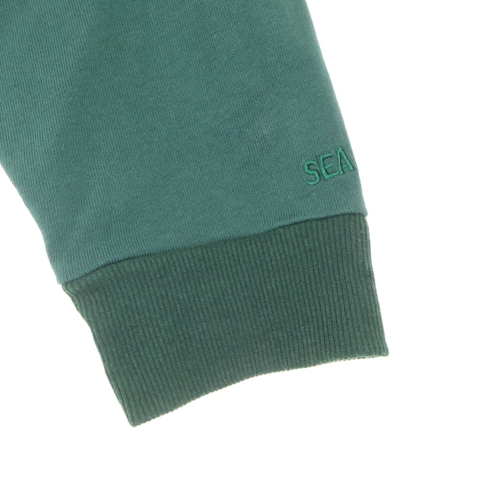 WIND AND SEA(ウィンダンシー) フロントロゴ刺繍 長袖Tシャツ グリーン WDS-CS-338
