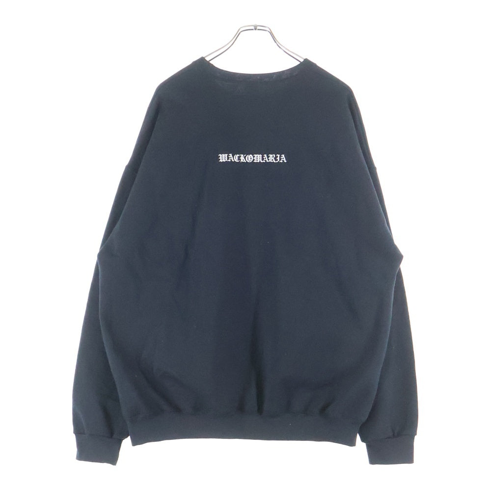 WACKO MARIA(ワコマリア) THE DARK KNIGHT TRILOGY CREW NECK SWEAT SHIRT フロントプリント クルーネックスウェットシャツ ブラック TDKT-WM-SS03