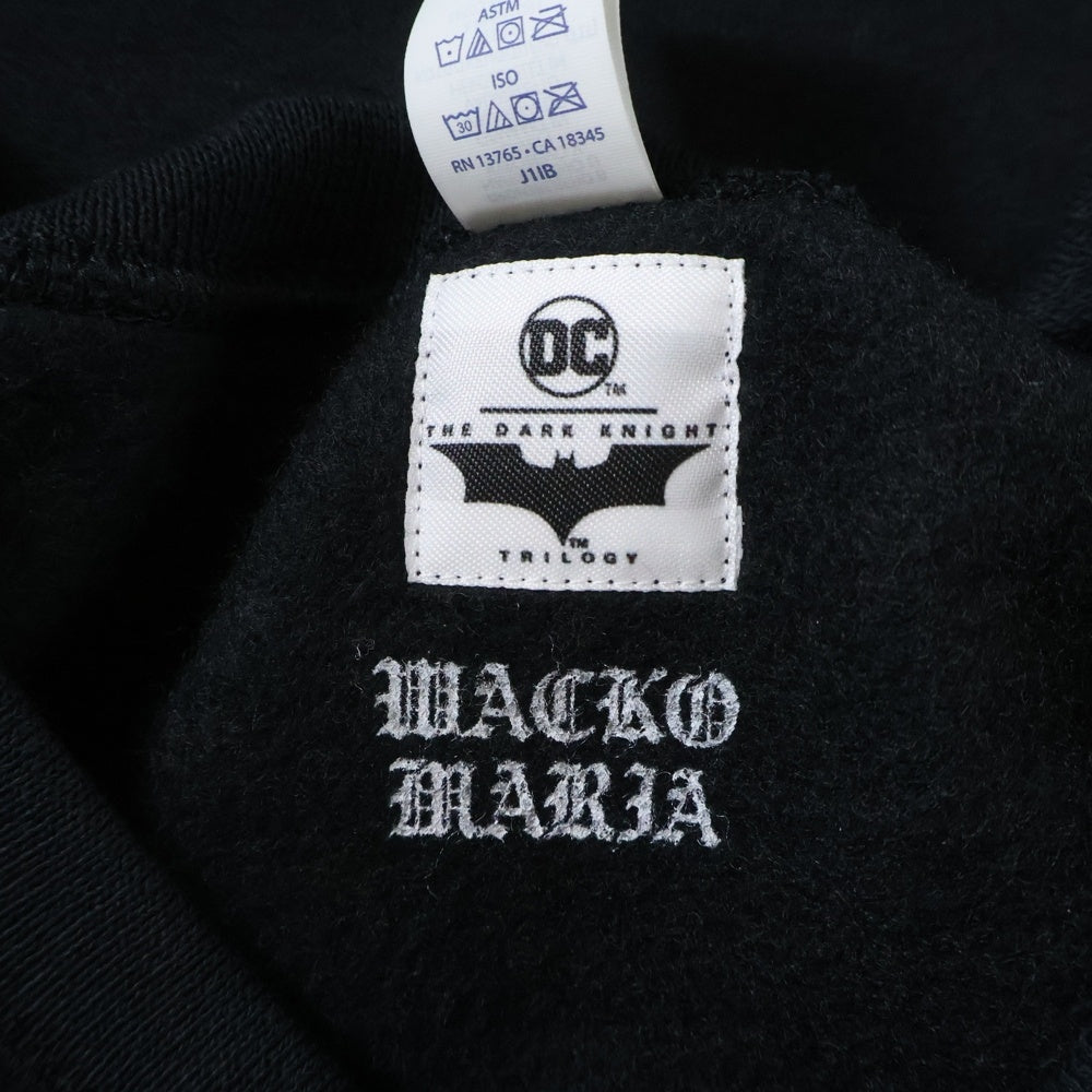 WACKO MARIA(ワコマリア) THE DARK KNIGHT TRILOGY CREW NECK SWEAT SHIRT フロントプリント クルーネックスウェットシャツ ブラック TDKT-WM-SS03