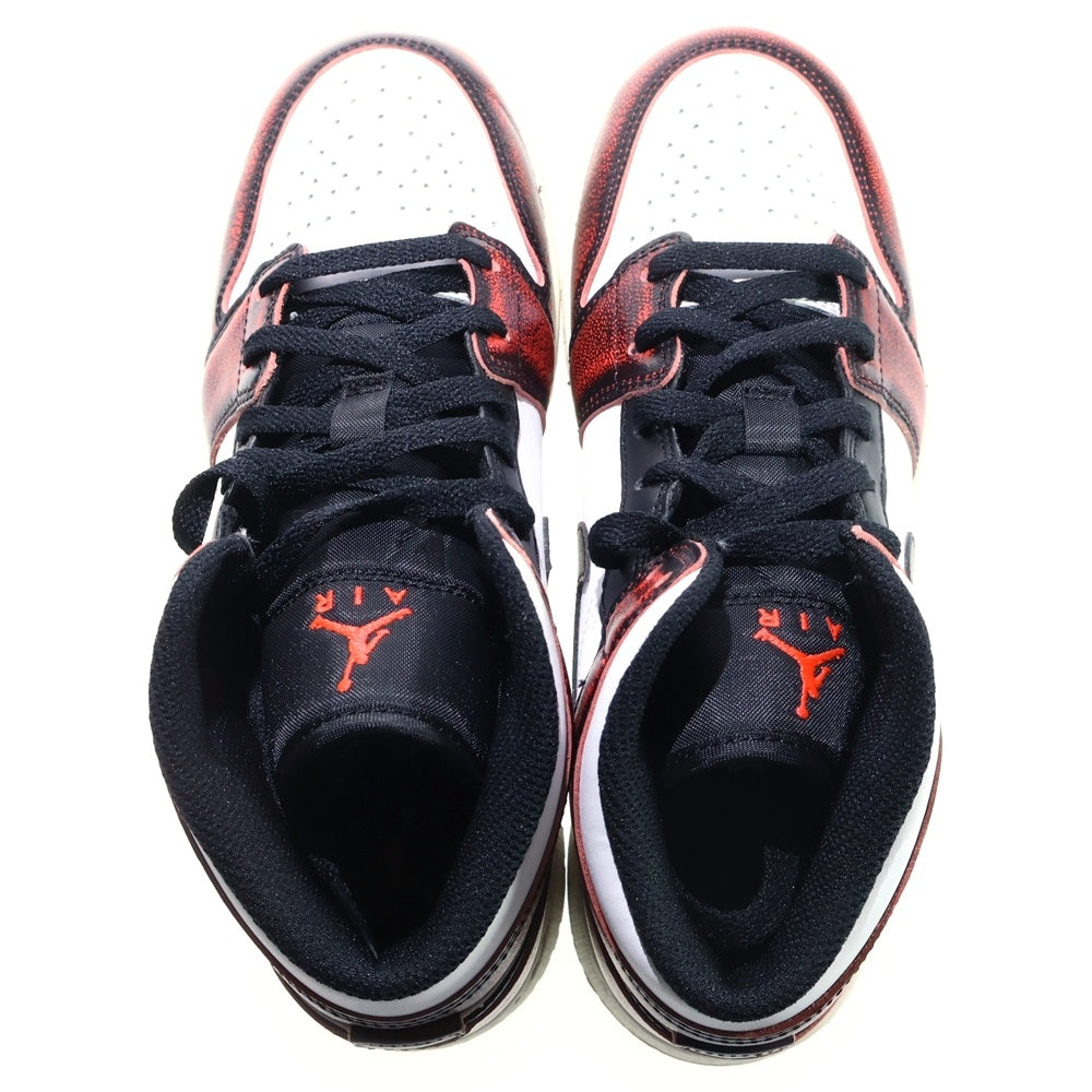 NIKE(ナイキ) GS Air Jordan 1 Mid Wear Away エアジョーダン1 ウェアアウェイ メンズ ミドルカットスニーカー シューズ FB0568-006 ホワイト/レッド US6Y/24.0cm