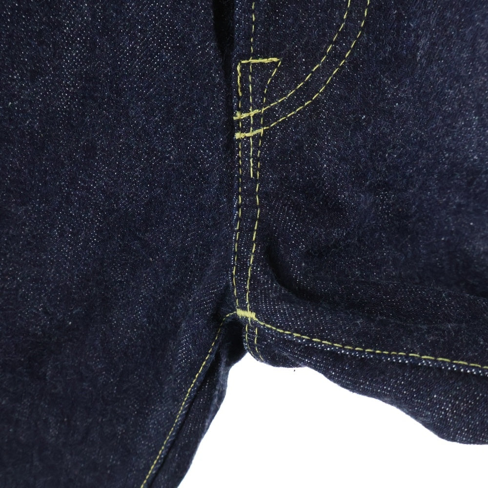 KAPITAL(キャピタル) 赤耳 レザーパッチ付き ボタンフライ ストレート デニムパンツ インディゴ