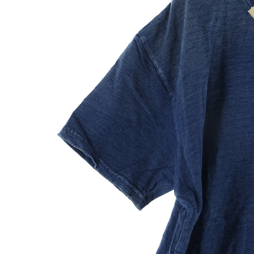 KAPITAL(キャピタル) BORO 刺し子ポケット クルーネック 半袖Tシャツ カットソー インディゴ