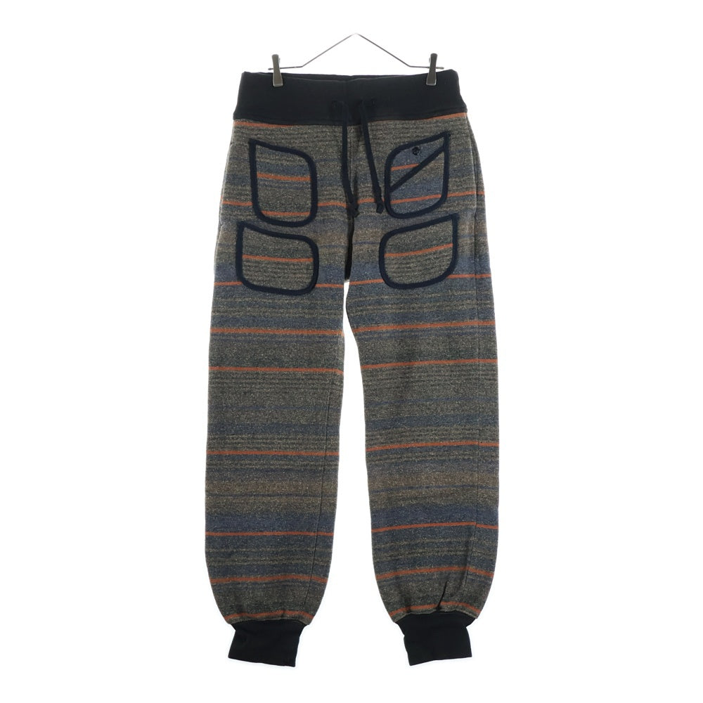 KAPITAL(キャピタル) ブランケットデザイン 4ポケット スウェットパンツ ブラウン/オレンジ K1410LP224