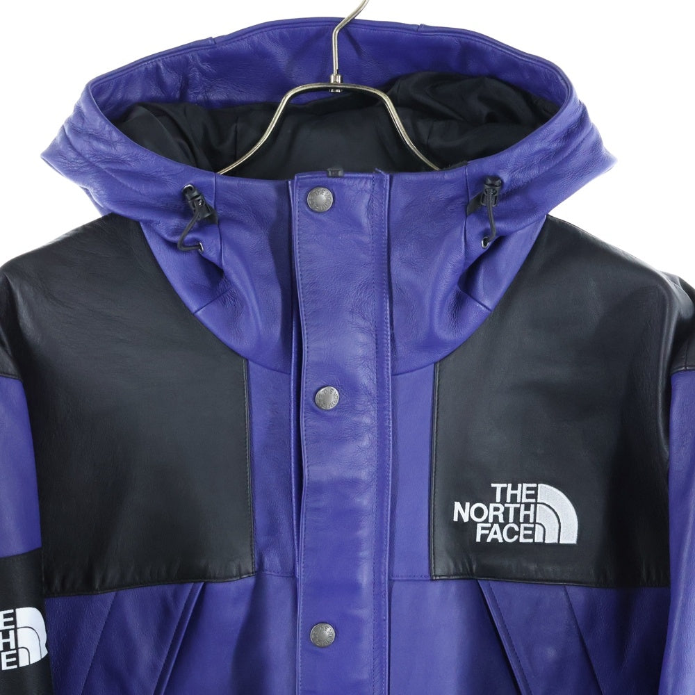 SUPREME(シュプリーム) 18AW × THE NORTH FACE Leather Mountain Jacket NF0A3VJ8 ザノースフェイス レザーマウンテンジャケット ブルー/ブラック