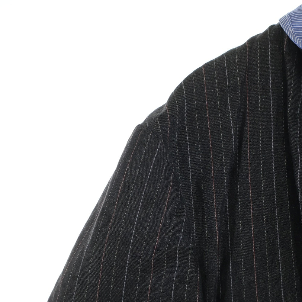 COMME des GARCONS HOMME(コムデギャルソンオム) リネン切替 ストライプテーラードジャケット ブラック HE-J124