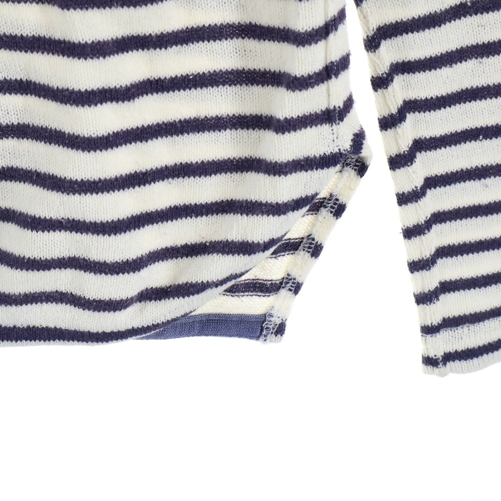JUNYA WATANABE COMME des GARCONS(ジュンヤワタナベ コムデギャルソン) フロントポケット付 ボーダー コットン長袖Tシャツ ホワイト/パープル WL-T016