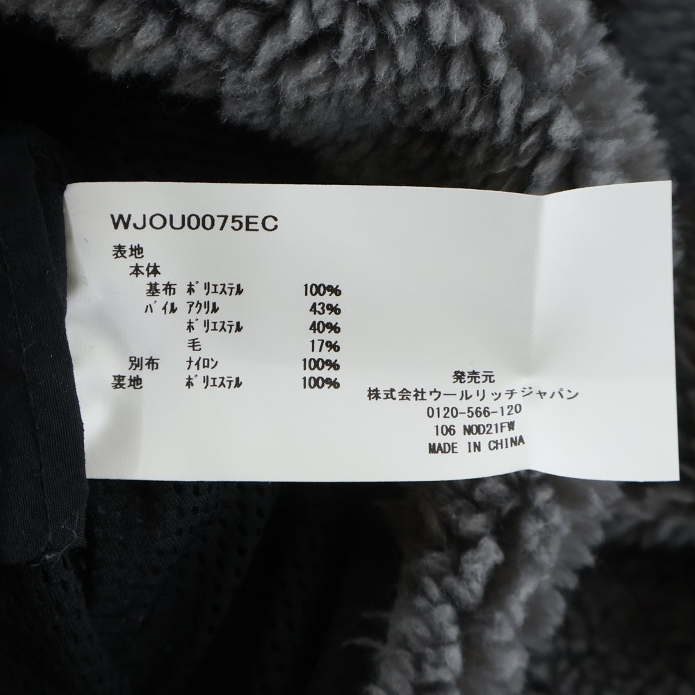 WOOLRICH(ウールリッチ) フロントロゴ ジップアップ フリースジャケット グレー/ブラック WJOU0075EC