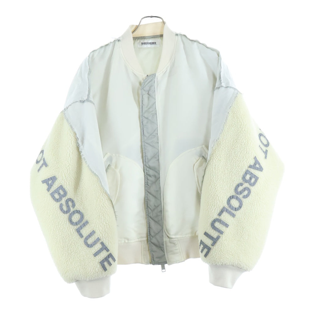 DISCOVERED(ディスカバード) BOA SLEEVE MA-1 フリース切替 ジップアップ ボンバージャケット ホワイト DC-AW22-BL-03