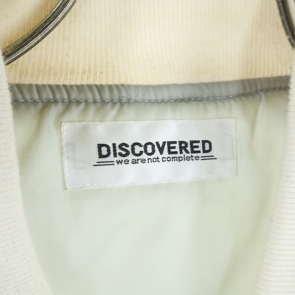 DISCOVERED(ディスカバード) BOA SLEEVE MA-1 フリース切替 ジップアップ ボンバージャケット ホワイト DC-AW22-BL-03