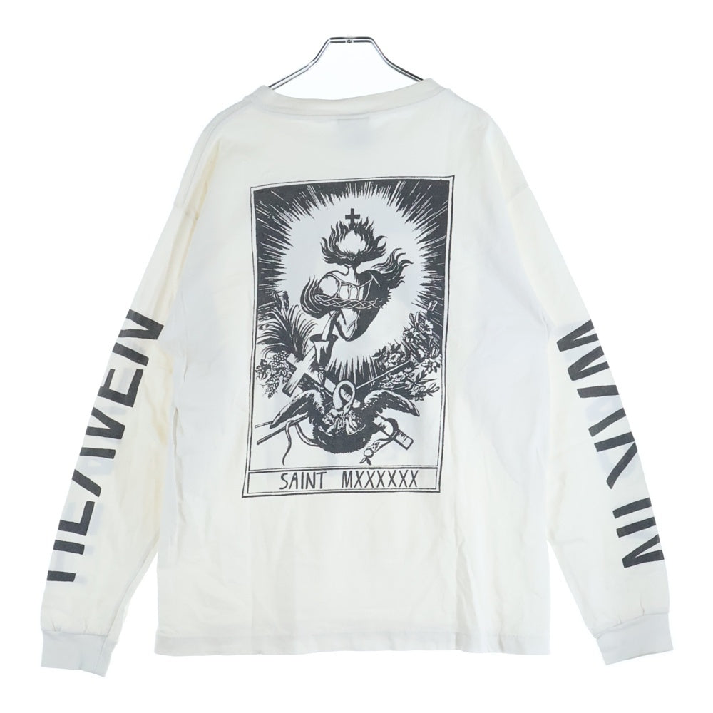 SAINT MICHAEL(セントマイケル) 21AW LS Tee W.I.H フロントプリント クルーネック 長袖Tシャツ ロングスリーブ ホワイト SM-A21-0000-021