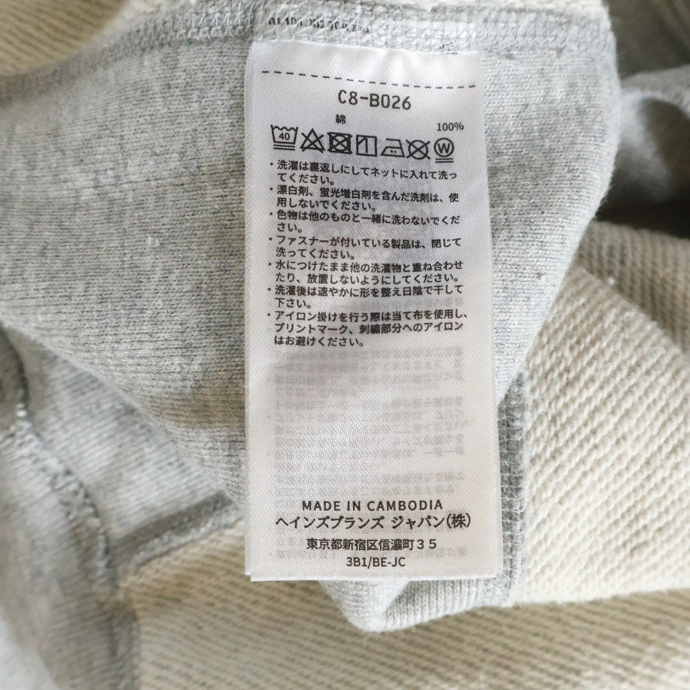 CHAMPION(チャンピオン) ×WIND AND SEA ウィンダンシー リバースウィーブ ハーフ スリーブ クルーネック 半袖スウェット グレー C8-B026