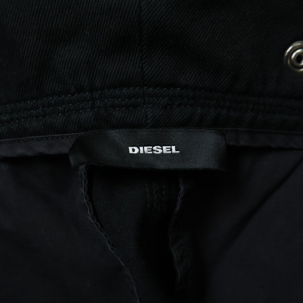 DIESEL(ディーゼル) ロゴチャーム付き ジップフライ ガウチョパンツ レディース ブラック