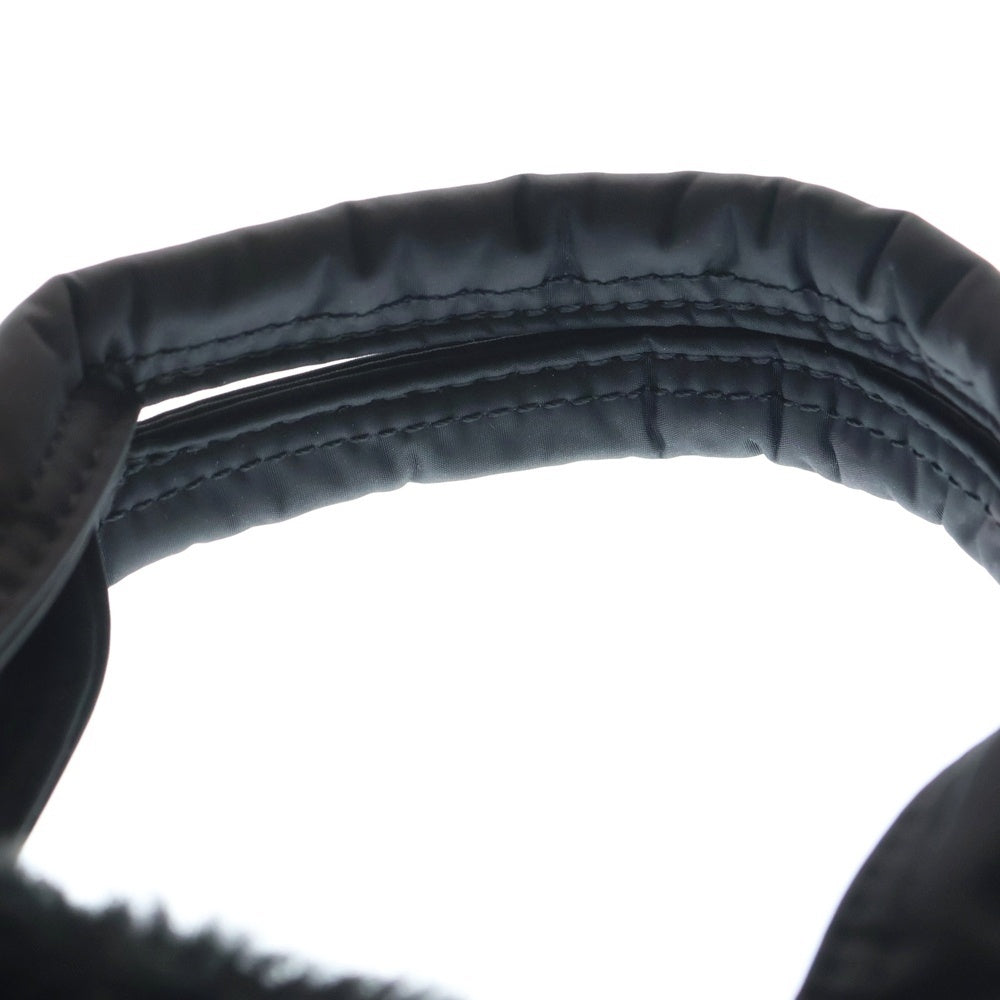 HEAD PORTER PLUS(ヘッド ポーター プラス) BLACKBEAUTY ナイロン ファー切替 2WAYショルダーバッグ ハンドバッグ ブラック