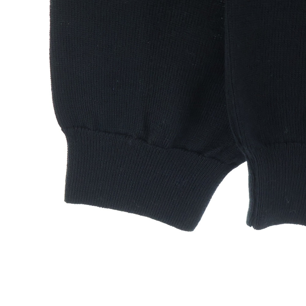 gim(ジム) 12G エキストラファインメリノウォッシャブル 天竺クルーネック ウール長袖ニットセーター ブラック 24538020