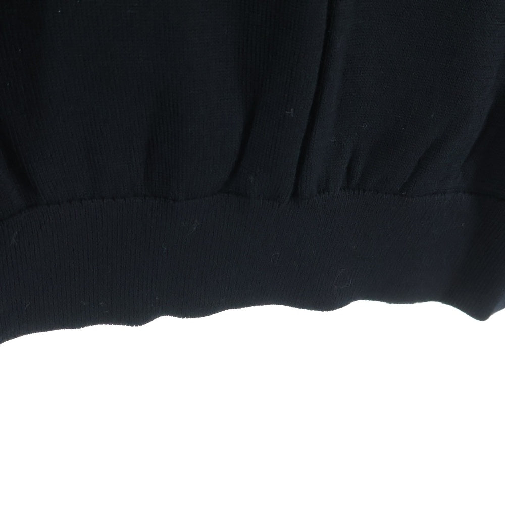 gim(ジム) 12G エキストラファインメリノウォッシャブル 天竺クルーネック ウール長袖ニットセーター ブラック 24538020