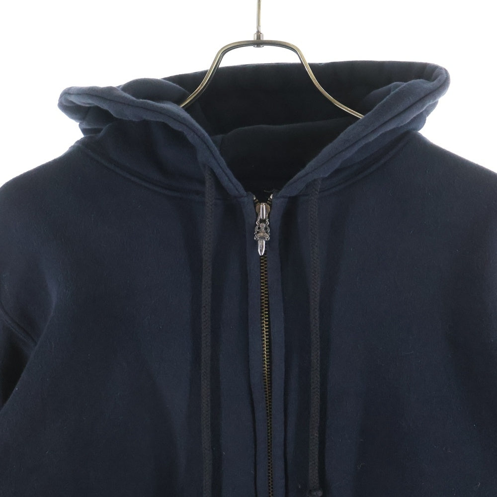 CHROME HEARTS(クロムハーツ) OLD SWTSHRT HD ZIP オールド ホースシュープリント 裏地サーマル ダガージップ スウェットパーカー フーディー ブラック
