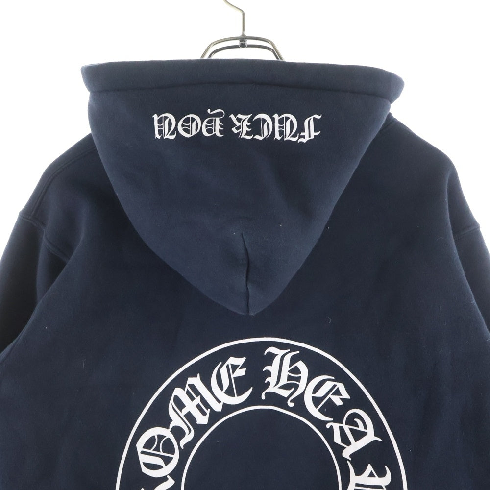 CHROME HEARTS(クロムハーツ) OLD SWTSHRT HD ZIP オールド ホースシュープリント 裏地サーマル ダガージップ スウェットパーカー フーディー ブラック