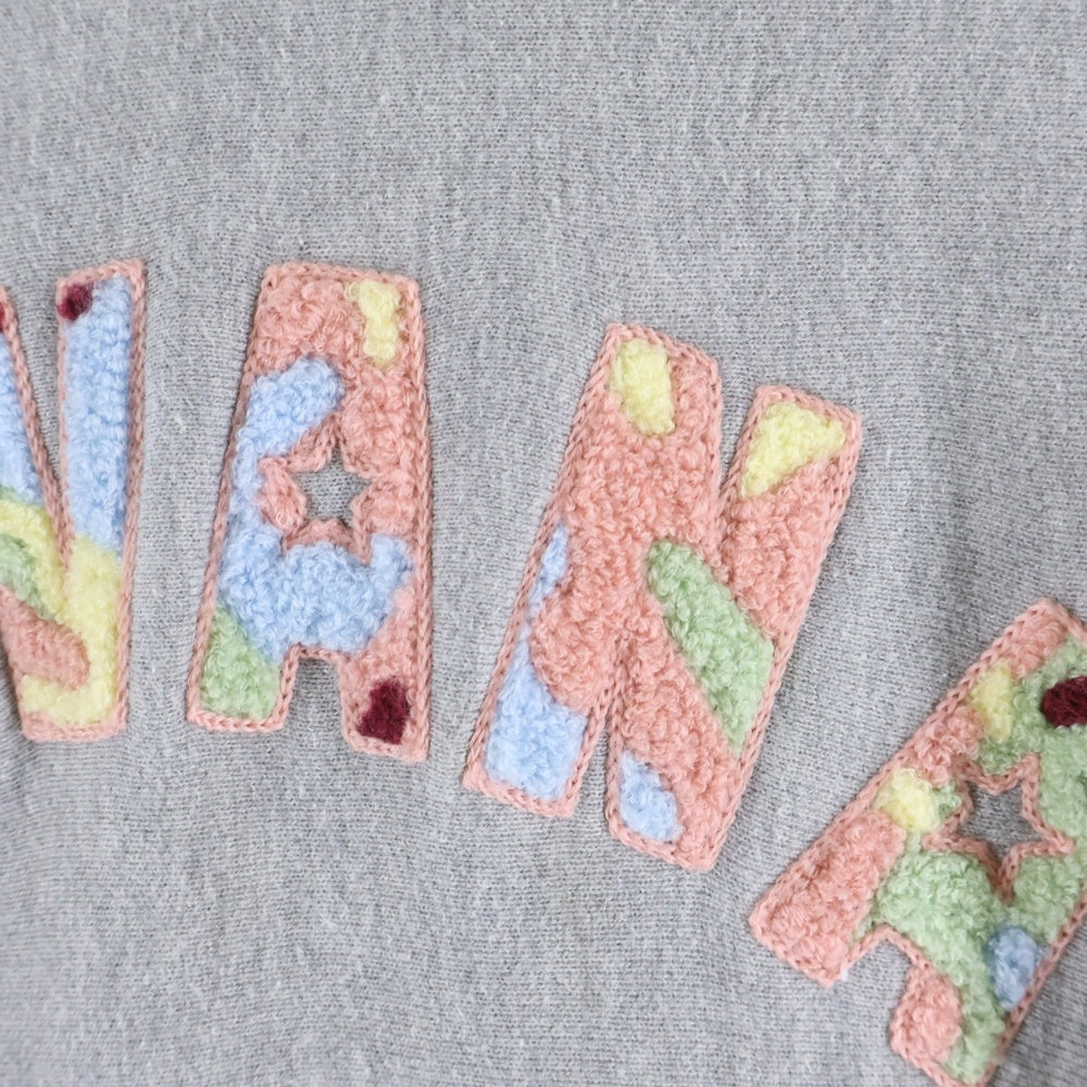 lucien pellat-finet(ルシアンペラフィネ) カレッジロゴ クルーネック コットン 長袖スウェット トレーナー グレー YMP-960U