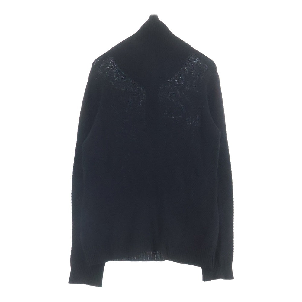 NUMBER (N)INE(ナンバーナイン) 05AW THS期 ジップアップ ドライバーズ長袖ニット ブラック 0357933495