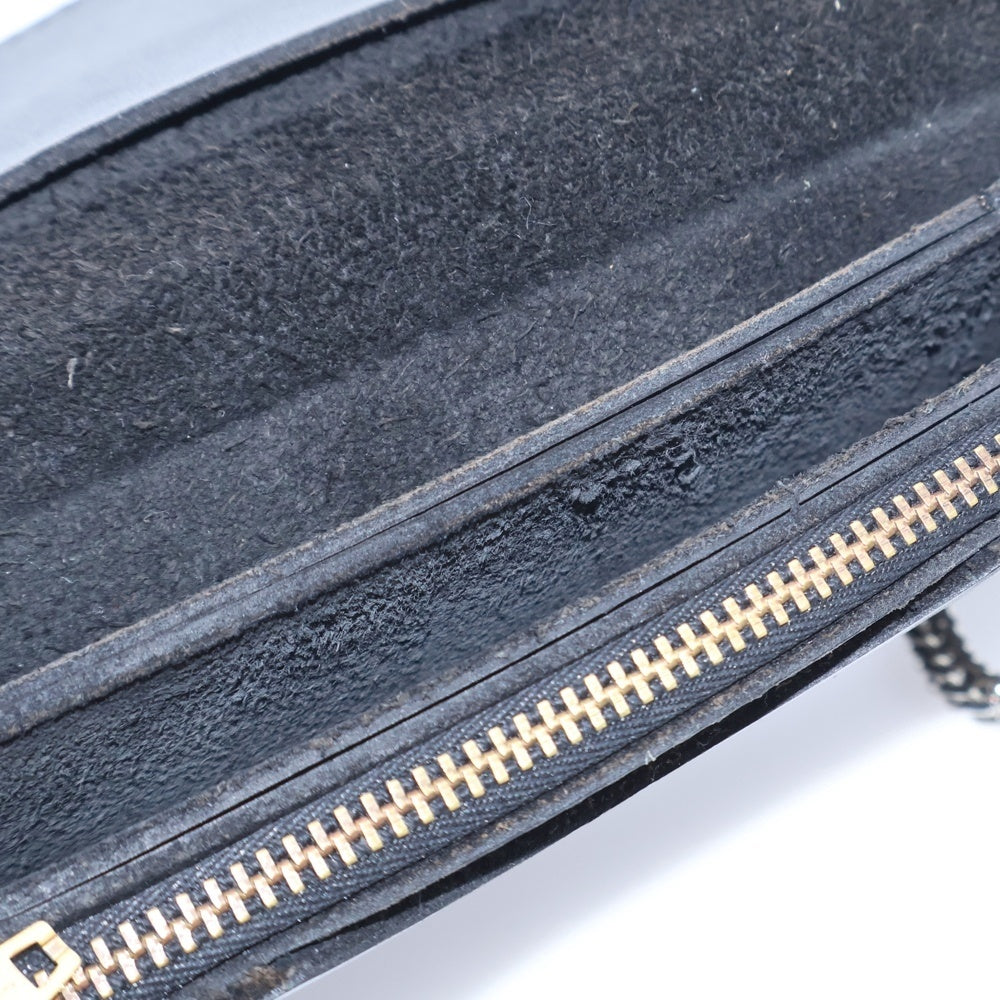 Hideandseek(ハイドアンドシーク) チェーン付き レザートラッカー ロングウォレット ブラック