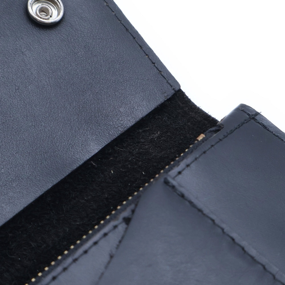 Hideandseek(ハイドアンドシーク) チェーン付き レザートラッカー ロングウォレット ブラック