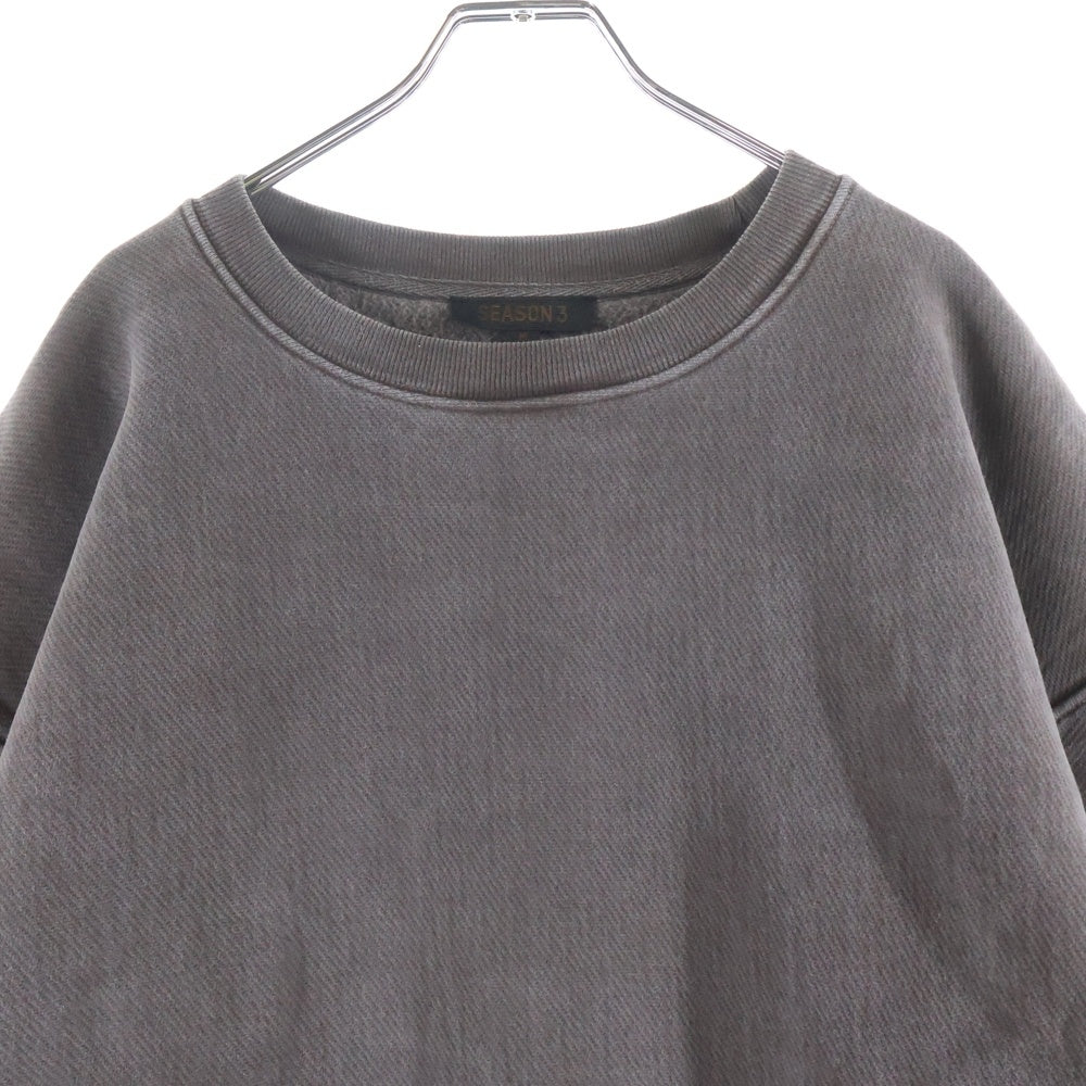 YEZZY SEASON 3(イージー シーズン スリー) オーバーサイズ クルーネック 長袖スウェット トレーナー ブラウン