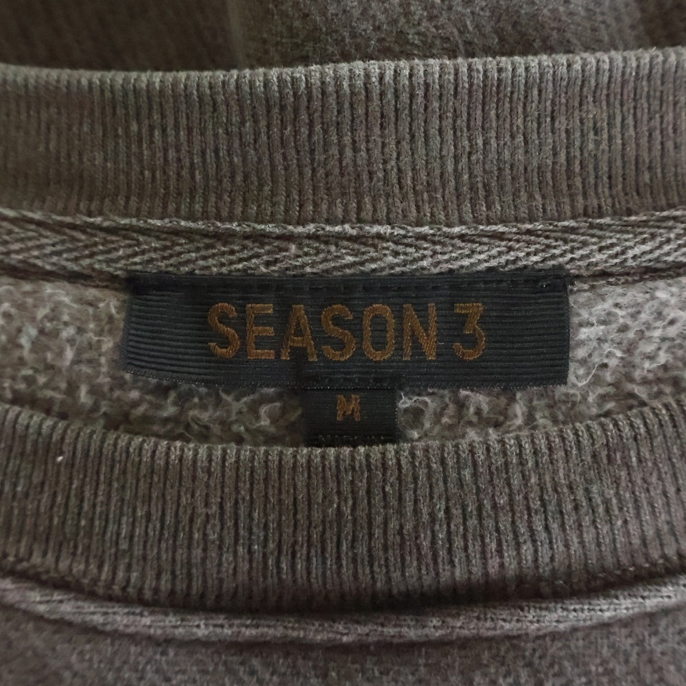 YEZZY SEASON 3(イージー シーズン スリー) オーバーサイズ クルーネック 長袖スウェット トレーナー ブラウン