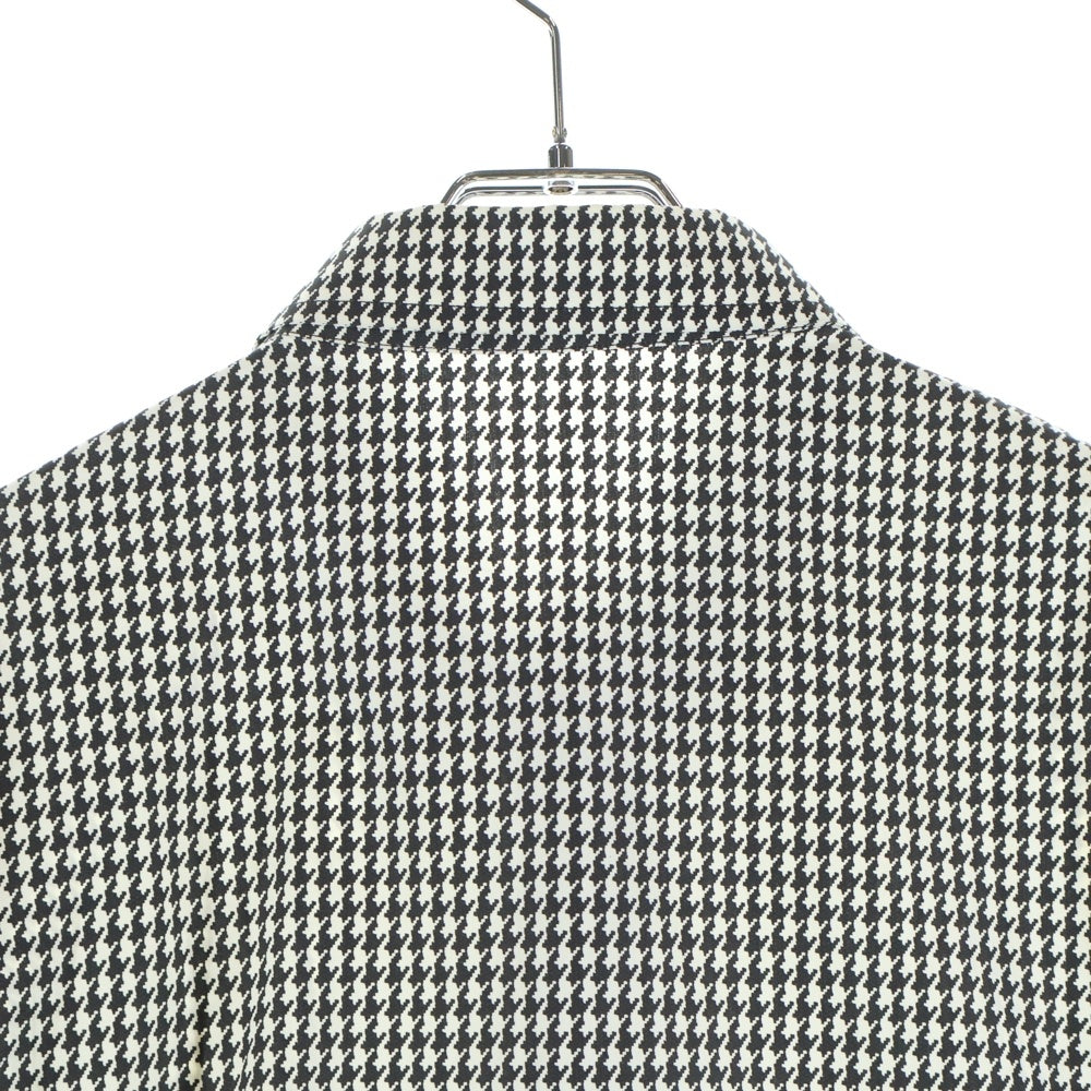 BALENCIAGA(バレンシアガ) 千鳥格子総柄 ハウンドトゥース パイピング 長袖シャツ ロングスリーブ ホワイト 626768 TIL17