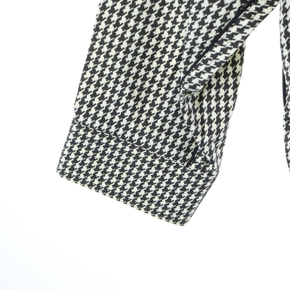 BALENCIAGA(バレンシアガ) 千鳥格子総柄 ハウンドトゥース パイピング 長袖シャツ ロングスリーブ ホワイト 626768 TIL17