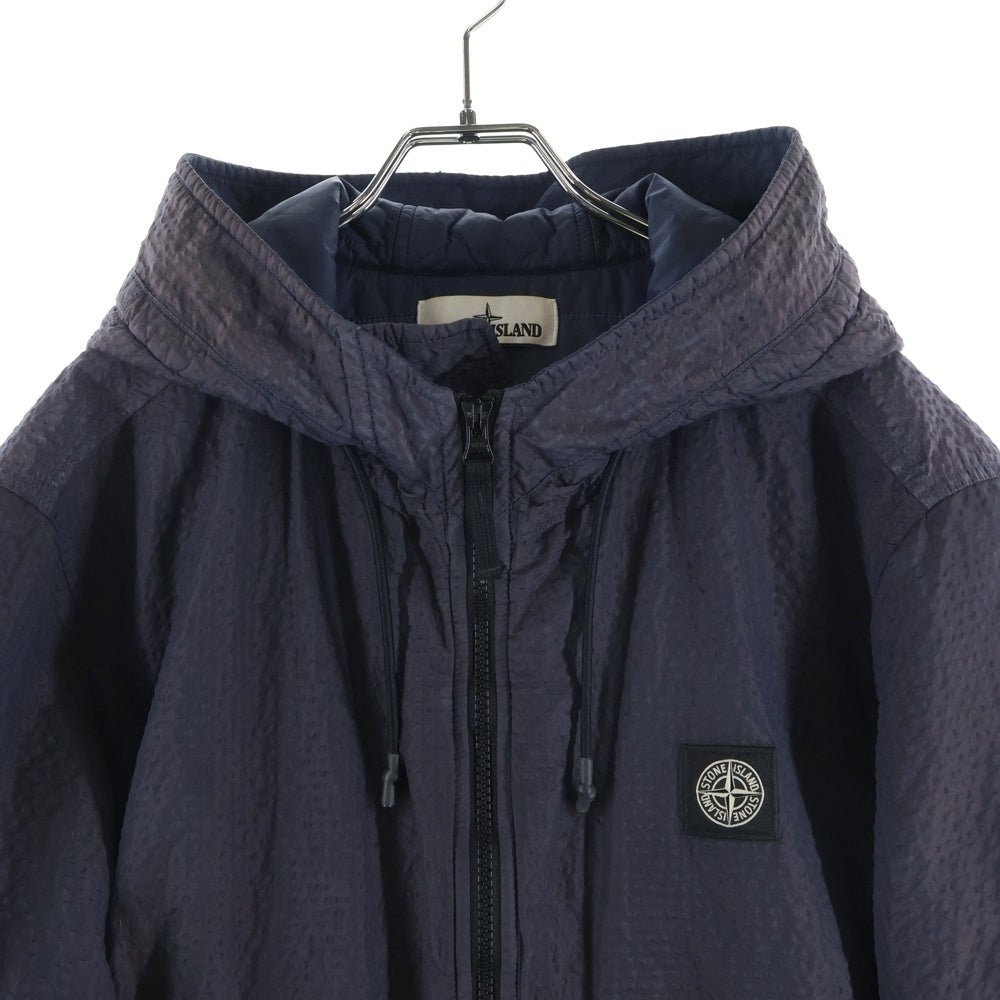 STONE ISLAND(ストーンアイランド) 20AW SEERSUCKER JACKET シアサッカー フーディー ジップアップジャケット ネイビー 731544234