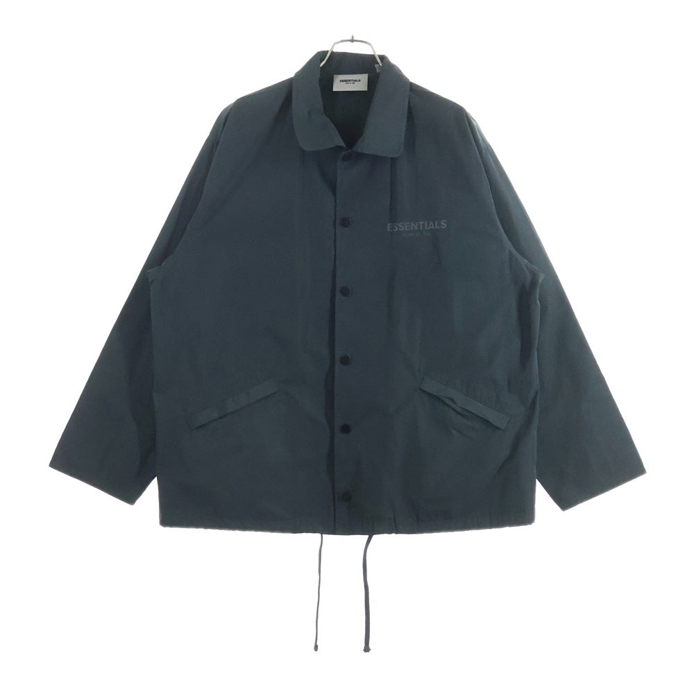 FEAR OF GOD ESSENTIALS(フィアオブゴッド エッセンシャルズ) バックロゴ ナイロン コーチジャケット ブラック