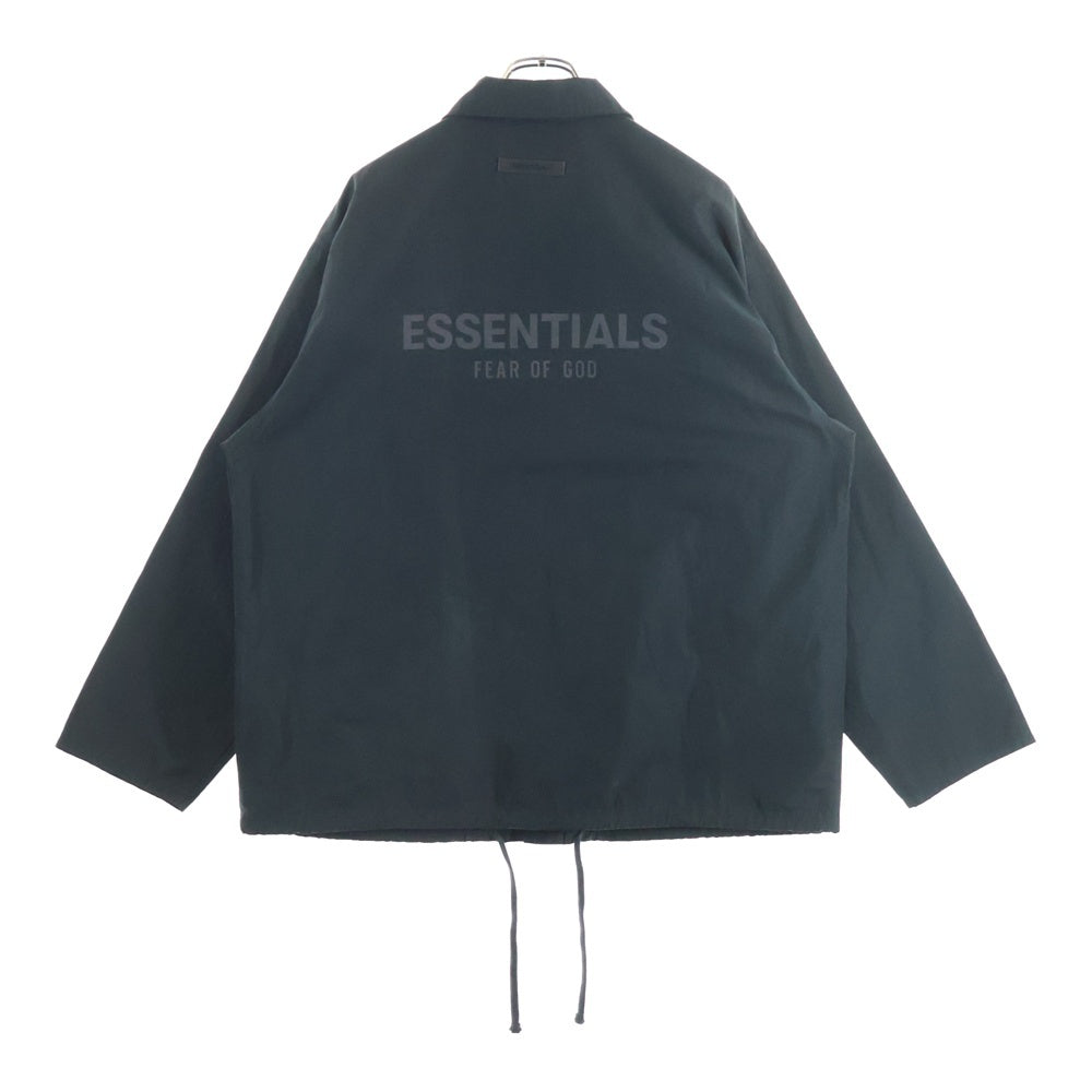 FEAR OF GOD ESSENTIALS(フィアオブゴッド エッセンシャルズ) バックロゴ ナイロン コーチジャケット ブラック